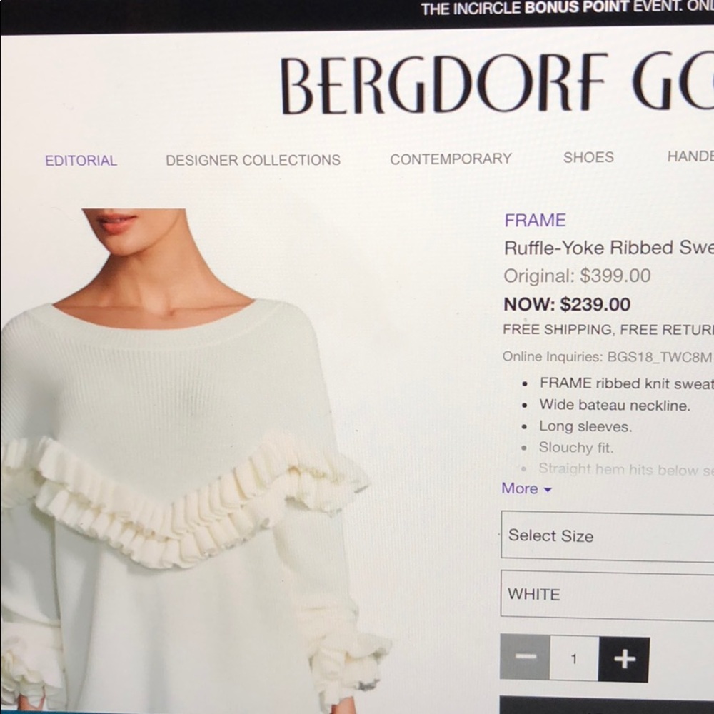Frame ruffle sweater